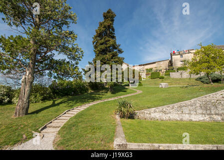 Scenic green Ferraris garden in small karst village of Stanjel in Slovenia Stock Photo