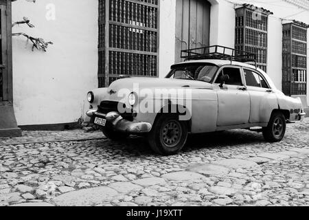 Old American cars which are the biggest tourist attraction on Cuba Stock Photo