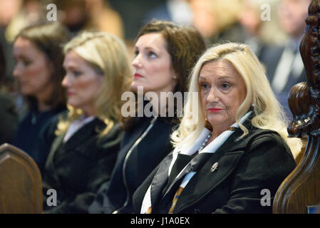 clark philomena arnold lady sir wife funeral family third left glasgow cathedral service during alamy right his