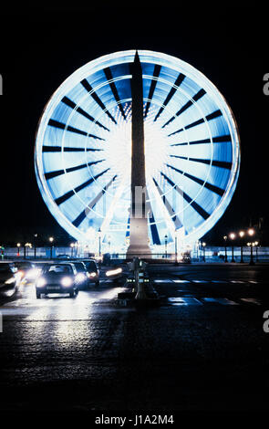 Illuminated ferris wheel. Stock Photo