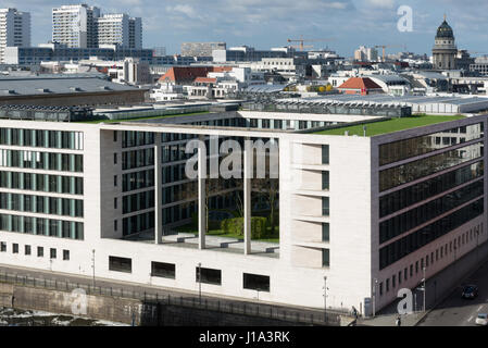 Auswaertiges Amt, German Foreign Office, Ministry of Foreign Affairs, Berlin, view from construction site of the Berlin castle, Germany Stock Photo