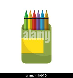 pencils colors box icon Stock Vector