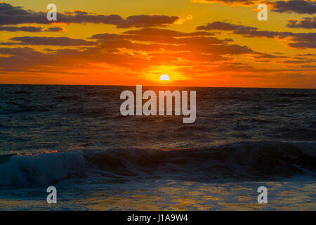 sunset over the Gulf of Mexico ocean Stock Photo