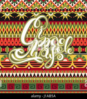 Cinco de Mayo. Mexican National Holiday. Background with lettering. Fiesta in Mexiko. Festival in May. Can be used as card, postcard, poster, banner o Stock Vector