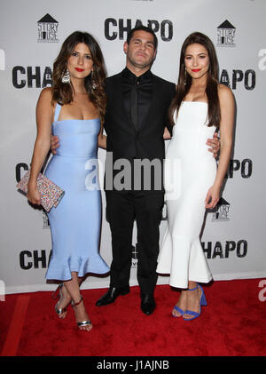 Los Angeles, California, USA. 19th Apr, 2017. VALENTINA ACOSTA, MARCO DE LA O and JULIETTE PARDAU attend Univisions 'El Chapo' Original Series Premiere Event held at The Landmark Theatre. Credit: AdMedia/ZUMA Wire/Alamy Live News Stock Photo