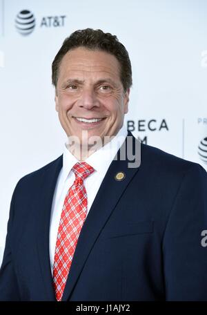 New York, NY, USA. 19th Apr, 2017. NY Governor Andrew Cuomo at arrivals for CLIVE DAVIS: THE SOUNDTRACK OF OUR LIVES Opening Night Premiere at the 2017 Tribeca Film Festival, Radio City Music Hall, New York, NY April 19, 2017. Credit: Derek Storm/Everett Collection/Alamy Live News Stock Photo