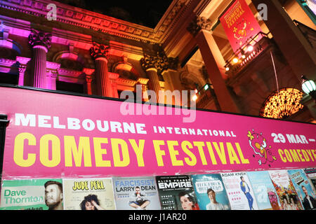 Melbourne Australia. 20th April 2017. Melbourne Town Hall plays host to  The Melbourne International Comedy Festival, the third largest comedy festival in the world since it was founded in 1987 and hosted by Barry Humphreys  with hundreds of local and international artists  and comedians and acts as  a vehicle for stand-up and cabaret acts sketch shows Credit: amer ghazzal/Alamy Live News Stock Photo