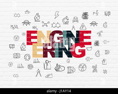 Science concept: Engineering on wall background Stock Photo