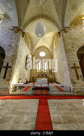 The high altar of the Cistercian Abbey in Belapatfalva (Hungarian: Bélapátfalva) at Belharomkut (Hungarian: Bélháromkút), Hungary. This is the only on Stock Photo