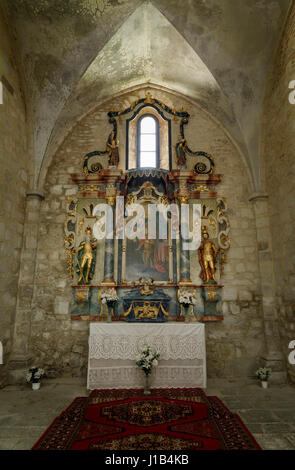 The side altar of the Cistercian Abbey in Belapatfalva (Hungarian: Bélapátfalva) at Belharomkut (Hungarian: Bélháromkút), Hungary. This is the only on Stock Photo