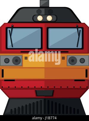 Train design in red and yellow color illustration Stock Vector