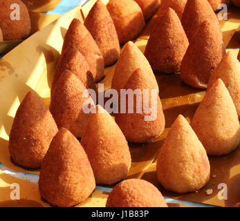 lots of fried rice balls for sale in street food stall Stock Photo