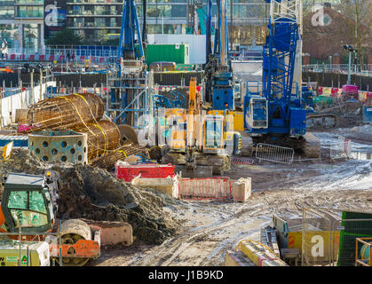 Construction site - building site - Docklands, UK Stock Photo