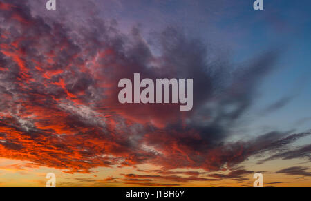 Red Sunset Clouds Stock Photo