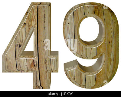 Numeral 49, forty nine, isolated on white background, 3d render Stock Photo