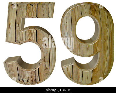 Numeral 59, fifty nine, isolated on white background, 3d render Stock ...