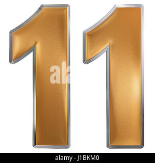 Numeral 11, eleven, isolated on white background, 3d render Stock Photo