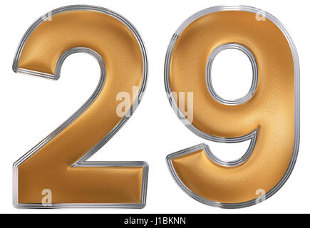 Numeral 29, twenty nine, isolated on white background, 3d render Stock Photo