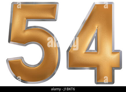 Numeral 54, fifty four, isolated on white background, 3d render Stock Photo