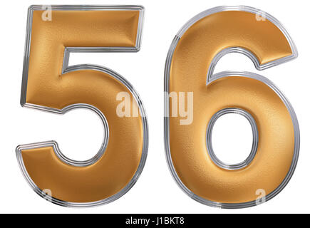 Numeral 56, fifty six, isolated on white background, 3d render Stock Photo