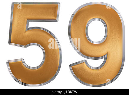 Numeral 59, fifty nine, isolated on white background, 3d render Stock Photo