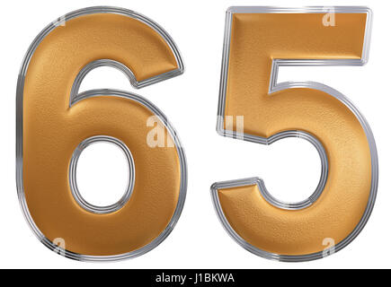 Numeral 65, sixty five, isolated on white background, 3d render Stock Photo