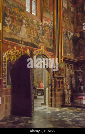 St Wenceslas Chapel is the masterpiece of Czech Gothic and the pride of St Vitus Cathedral. It is dedicated to the patron of Czech lands, St Wenceslas Stock Photo