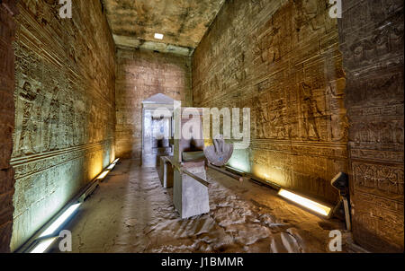 the sanctuary at the centre of the temple inside Temple of Edfu, Egypt, Africa Stock Photo