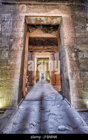 the sanctuary at the centre of the temple inside Temple of Edfu, Egypt, Africa Stock Photo