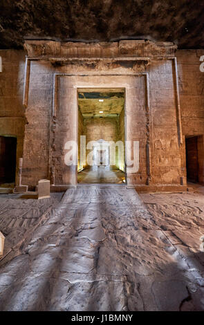 the sanctuary at the centre of the temple inside Temple of Edfu, Egypt, Africa Stock Photo