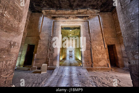 the sanctuary at the centre of the temple inside Temple of Edfu, Egypt, Africa Stock Photo