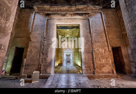 the sanctuary at the centre of the temple inside Temple of Edfu, Egypt, Africa Stock Photo