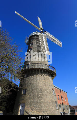 Moulton tower windmill, Moulton village, Lincolnshire, England Stock Photo
