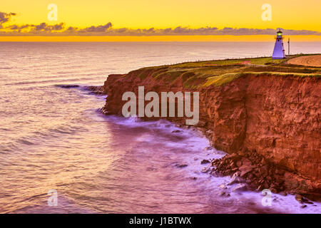 Cape Tryon lighthouse in Prince Edward Island, Canada Stock Photo