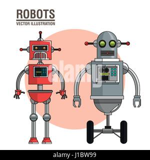robots science interface image Stock Vector