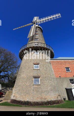 Moulton tower windmill, Moulton village, Lincolnshire, England Stock Photo