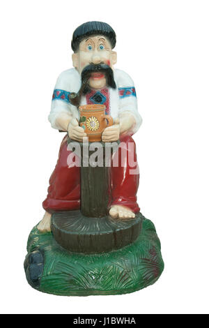 Porcelain sculpture of a Kozak with a beer mug Stock Photo