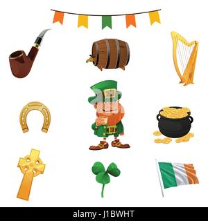 A vector illustration of St Patrick's Day Icons Stock Vector