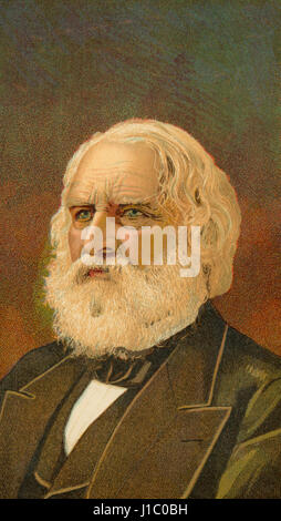 Henry Wadsworth Longfellow (1807-82), American Poet and Educator, Portrait, circa 1882 Stock Photo