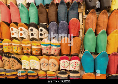 Market in Fes Medina is full of varied goods, Morocco Stock Photo