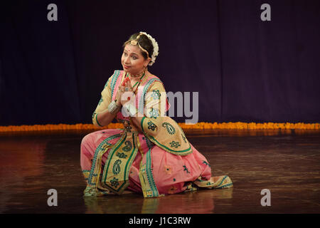 Indian Classical Dance Sattriya Dance Pune Maharashtra Stock Photo
