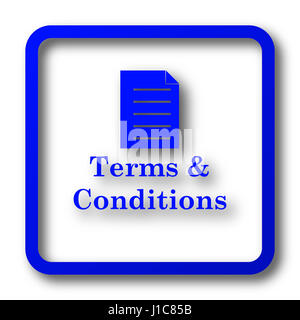 Terms and conditions icon. Terms and conditions website button on white background. Stock Photo