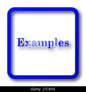 Examples icon. Examples website button on white background. Stock Photo