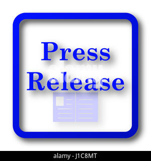 Press release icon. Internet button on white background Stock Photo - Alamy