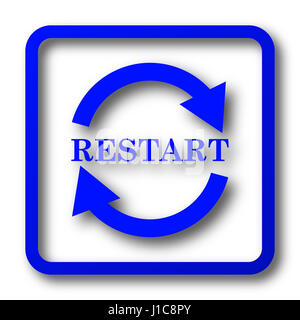 Restart icon. Restart website button on white background. Stock Photo