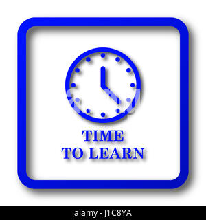 Time to learn icon. Time to learn website button on white background. Stock Photo