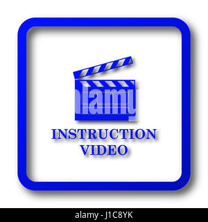 Instruction video icon. Instruction video website button on white background. Stock Photo
