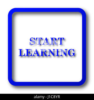 Start learn icon. Start learn website button on white background. Stock Photo