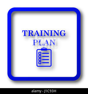 Training plan icon. Training plan website button on white background. Stock Photo