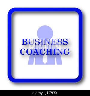 Business coaching icon. Business coaching website button on white background. Stock Photo